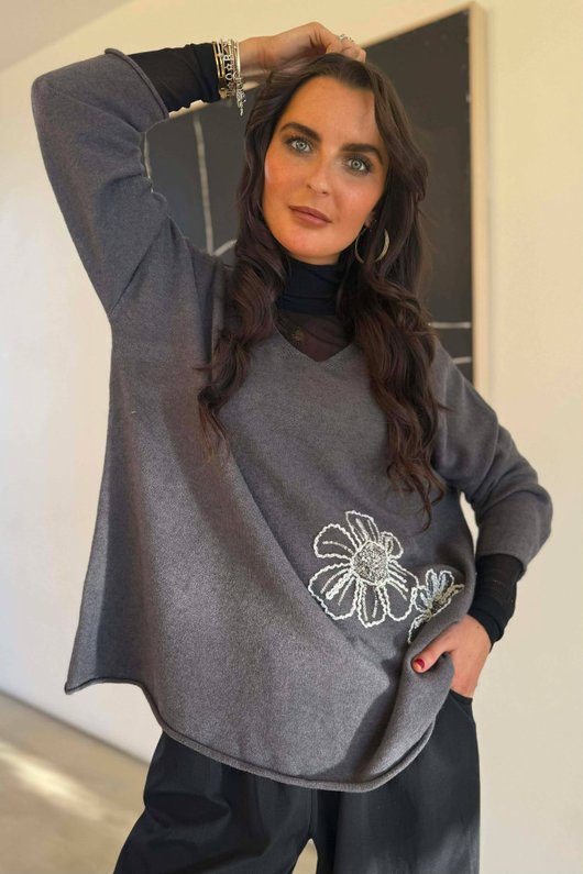 Carnaby Box Knit Graphite /4 =